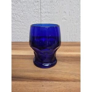 Mosser Cobalt Blue 6 oz Glass Tumbler 3.5" Tall Cup